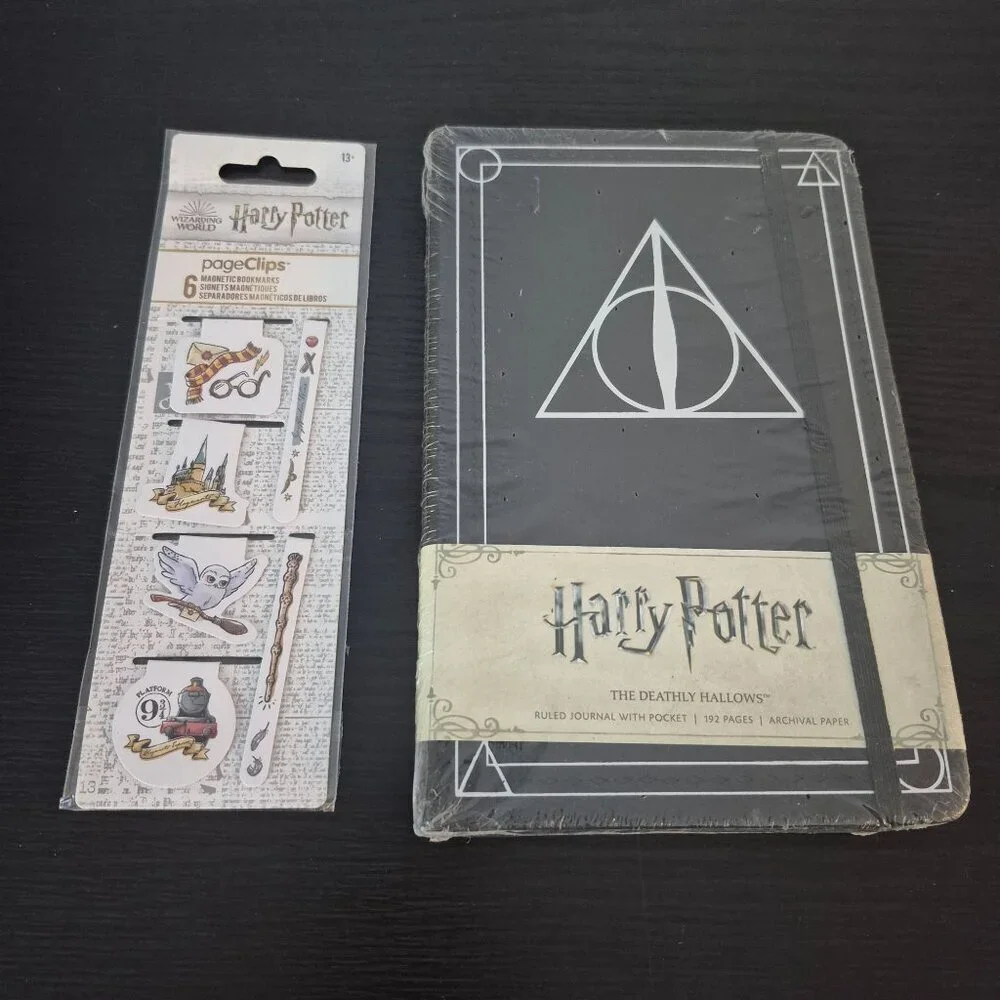 NEW Harry Potter Journal Magnetic Bookmarks Deathly Hallows Wizarding World